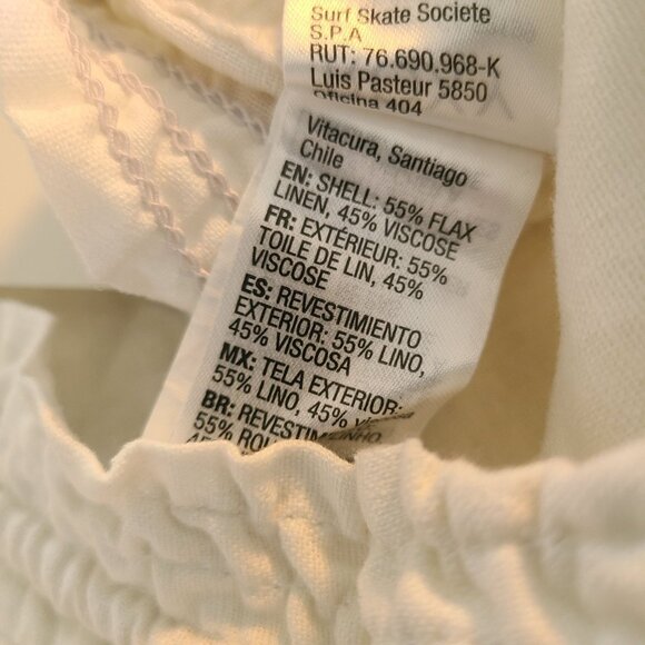 Roxy Oceanside White Flax Linen Blend Drawstring Pants Beach NEW Large Casual - Picture 7 of 12